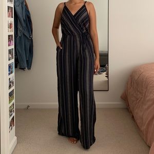 Striped Wide Leg Jumpsuit